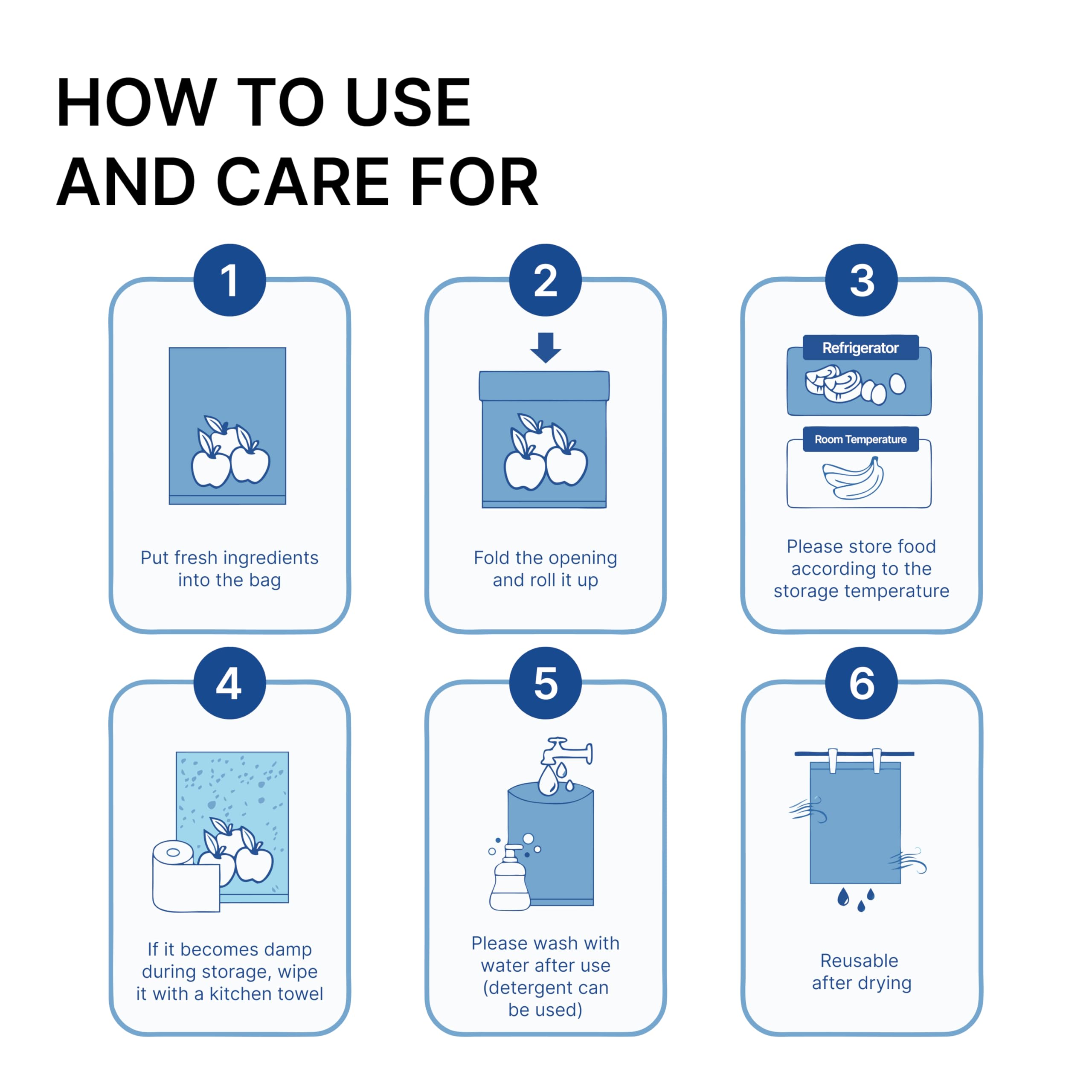 Reusable Storage Bags Size M 10 x 12 Inches 1 Gallon With Zipper 20 pcs