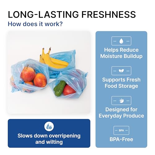 Reusable Produce Storage Bags Size S 8 x 10 Inches 0.5 Gallon With Zipper 20 pcs